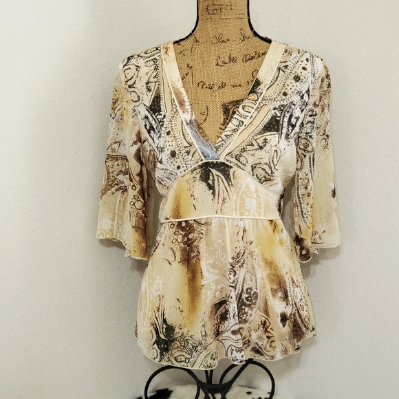 fenomenon Tops - ☀️3/$25•fenomenon• Abstract print tunic with tie•sz.Lg.